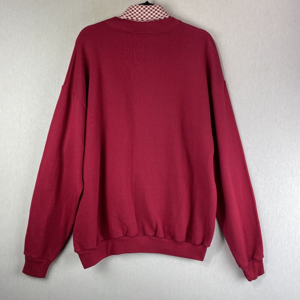 Vintage Sweatshirt Womens XL Red Fall Squirrels Apple Picking Autumn Grandmacore - Picture 4 of 9